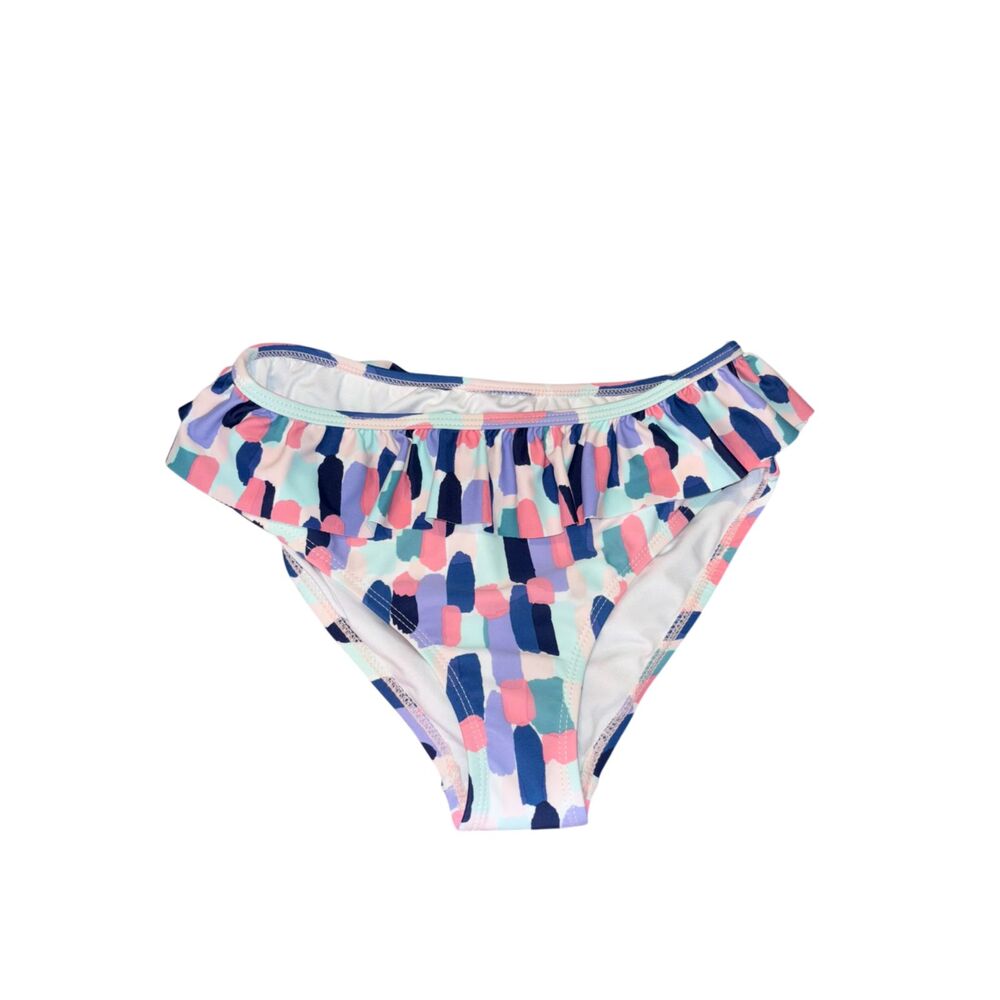 NWT Girls Kate Space Swim bottoms paint swatch frill colorful fun‎ patterned